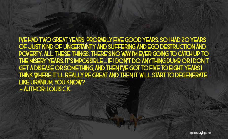 Louis C.K. Quotes: I've Had Two Great Years, Probably Five Good Years. So I Had 20 Years Of Just Kind Of Uncertainty And