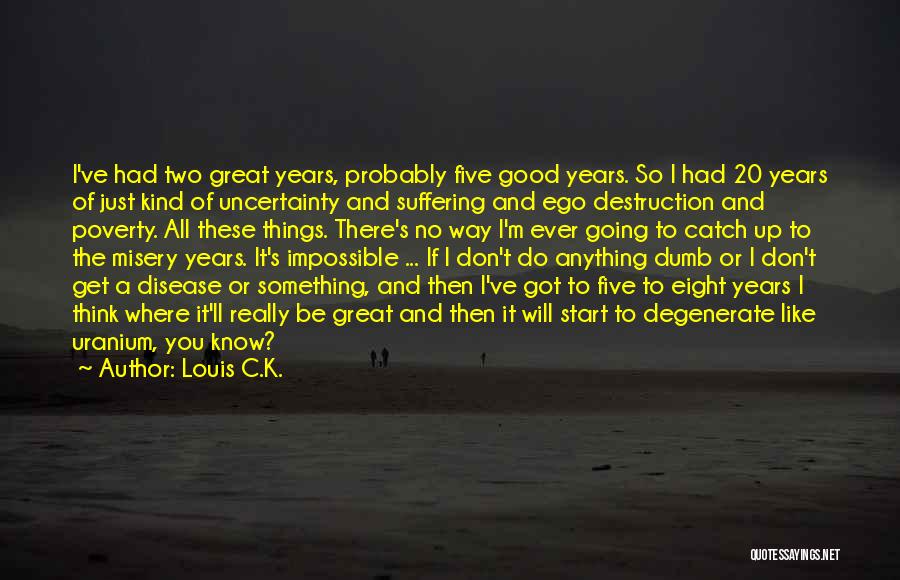 Louis C.K. Quotes: I've Had Two Great Years, Probably Five Good Years. So I Had 20 Years Of Just Kind Of Uncertainty And