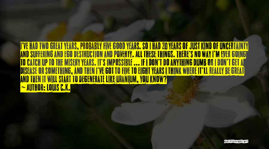 Louis C.K. Quotes: I've Had Two Great Years, Probably Five Good Years. So I Had 20 Years Of Just Kind Of Uncertainty And