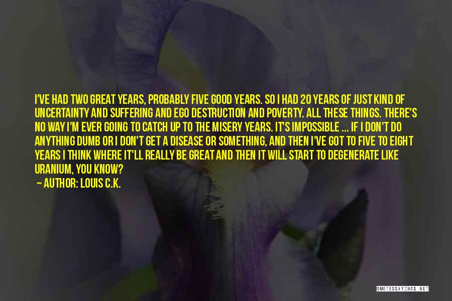 Louis C.K. Quotes: I've Had Two Great Years, Probably Five Good Years. So I Had 20 Years Of Just Kind Of Uncertainty And