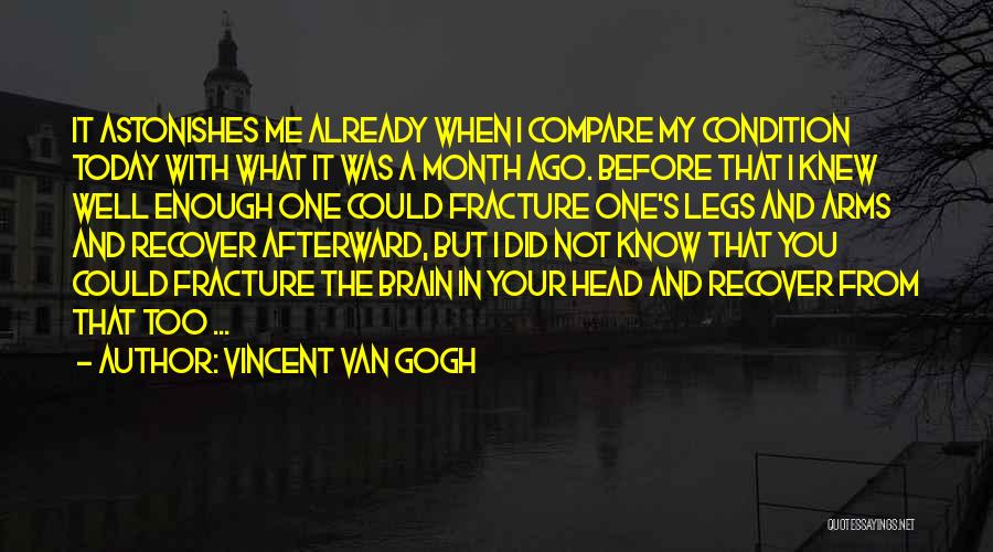 Vincent Van Gogh Quotes: It Astonishes Me Already When I Compare My Condition Today With What It Was A Month Ago. Before That I