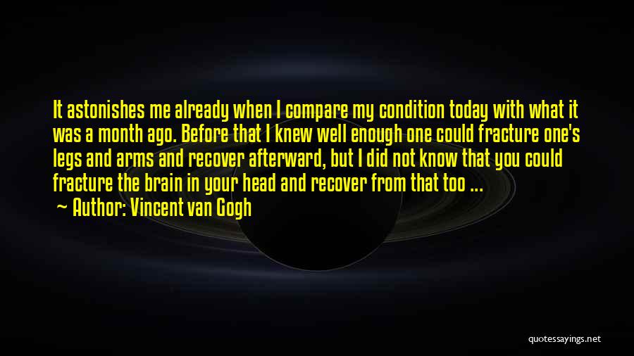 Vincent Van Gogh Quotes: It Astonishes Me Already When I Compare My Condition Today With What It Was A Month Ago. Before That I