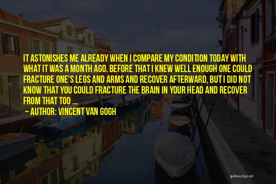 Vincent Van Gogh Quotes: It Astonishes Me Already When I Compare My Condition Today With What It Was A Month Ago. Before That I