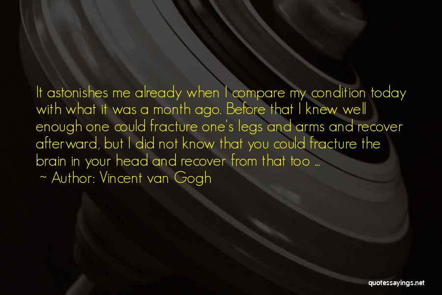 Vincent Van Gogh Quotes: It Astonishes Me Already When I Compare My Condition Today With What It Was A Month Ago. Before That I