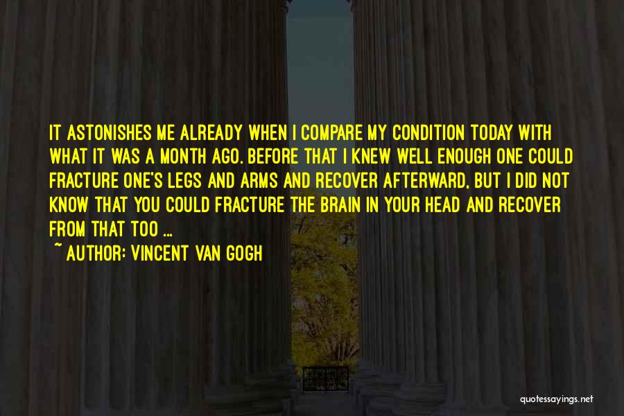 Vincent Van Gogh Quotes: It Astonishes Me Already When I Compare My Condition Today With What It Was A Month Ago. Before That I