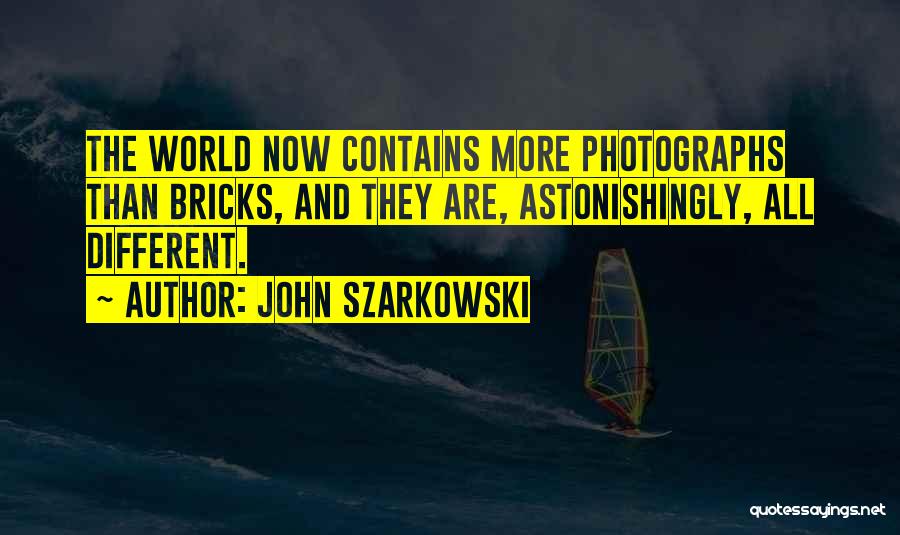 John Szarkowski Quotes: The World Now Contains More Photographs Than Bricks, And They Are, Astonishingly, All Different.