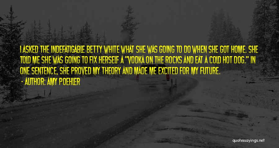 Amy Poehler Quotes: I Asked The Indefatigable Betty White What She Was Going To Do When She Got Home. She Told Me She