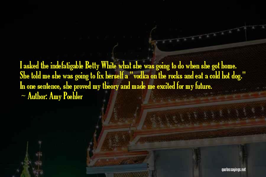 Amy Poehler Quotes: I Asked The Indefatigable Betty White What She Was Going To Do When She Got Home. She Told Me She