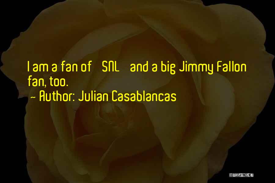 Julian Casablancas Quotes: I Am A Fan Of 'snl' And A Big Jimmy Fallon Fan, Too.