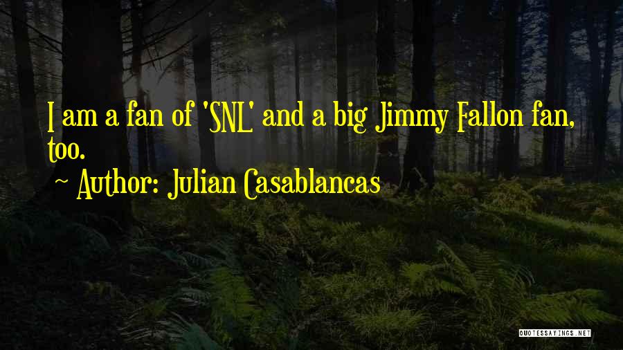 Julian Casablancas Quotes: I Am A Fan Of 'snl' And A Big Jimmy Fallon Fan, Too.