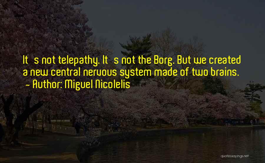 Miguel Nicolelis Quotes: It's Not Telepathy. It's Not The Borg. But We Created A New Central Nervous System Made Of Two Brains.