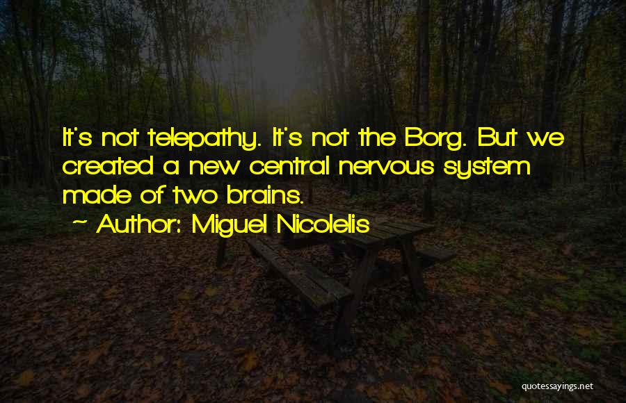 Miguel Nicolelis Quotes: It's Not Telepathy. It's Not The Borg. But We Created A New Central Nervous System Made Of Two Brains.