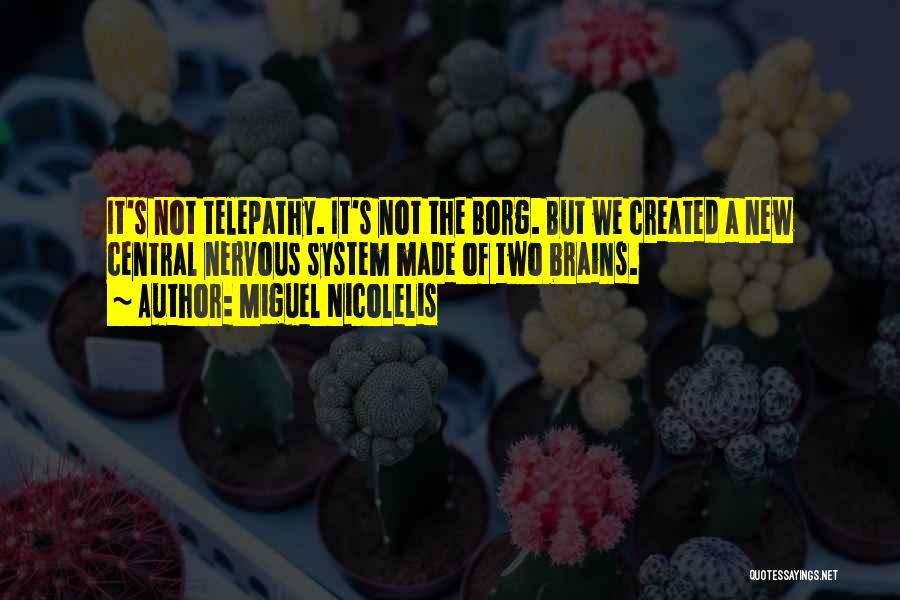 Miguel Nicolelis Quotes: It's Not Telepathy. It's Not The Borg. But We Created A New Central Nervous System Made Of Two Brains.