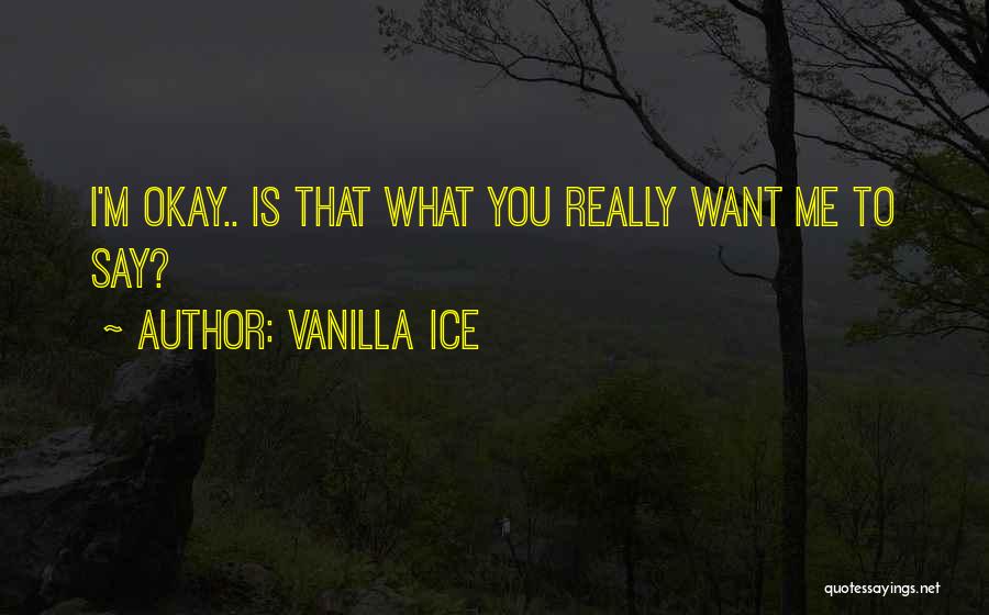 Vanilla Ice Quotes: I'm Okay.. Is That What You Really Want Me To Say?