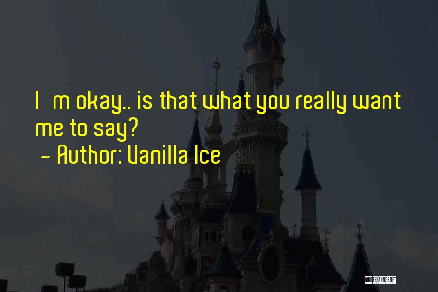 Vanilla Ice Quotes: I'm Okay.. Is That What You Really Want Me To Say?