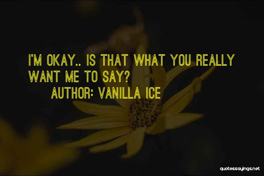 Vanilla Ice Quotes: I'm Okay.. Is That What You Really Want Me To Say?