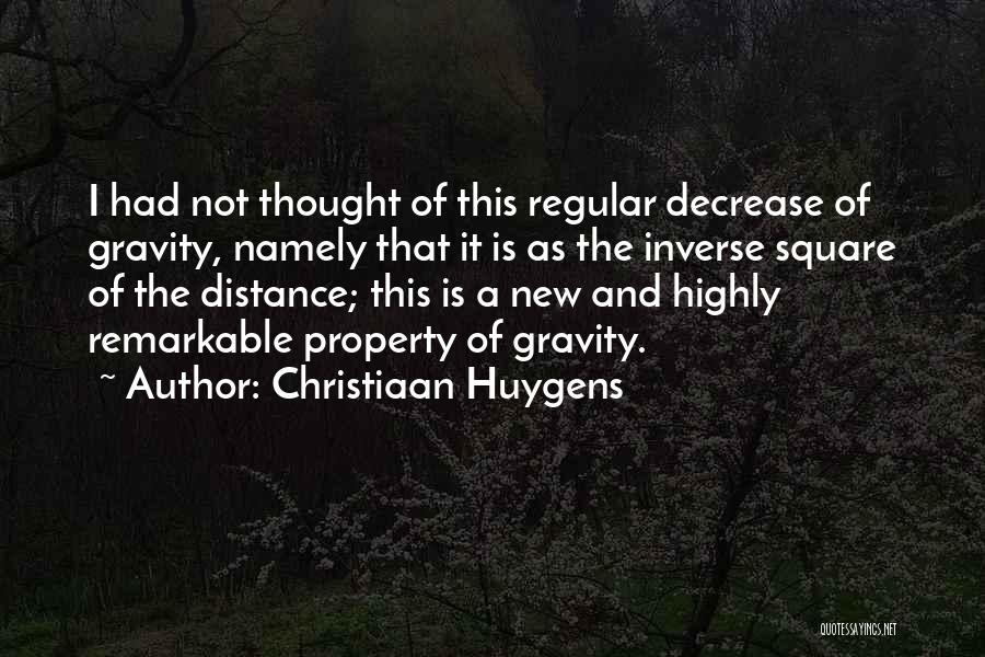 Christiaan Huygens Quotes: I Had Not Thought Of This Regular Decrease Of Gravity, Namely That It Is As The Inverse Square Of The