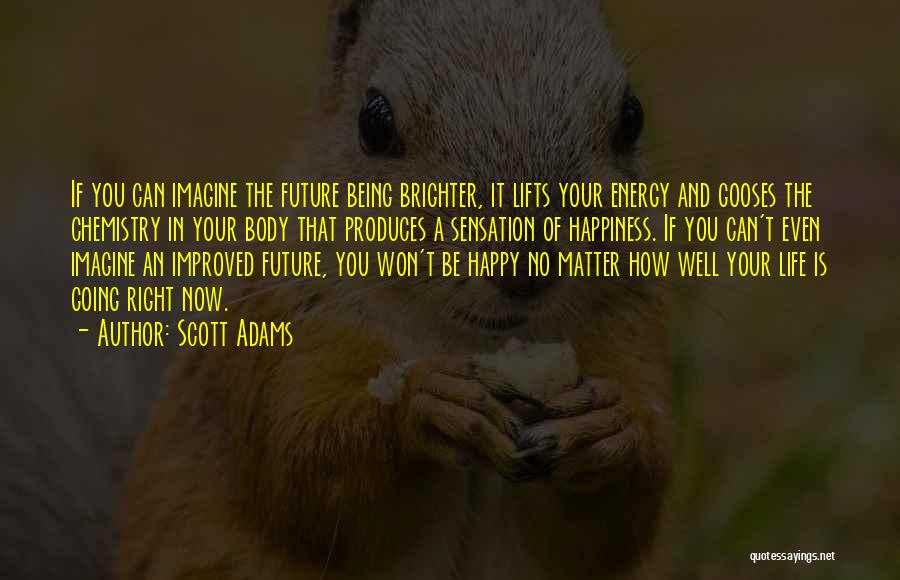 Scott Adams Quotes: If You Can Imagine The Future Being Brighter, It Lifts Your Energy And Gooses The Chemistry In Your Body That