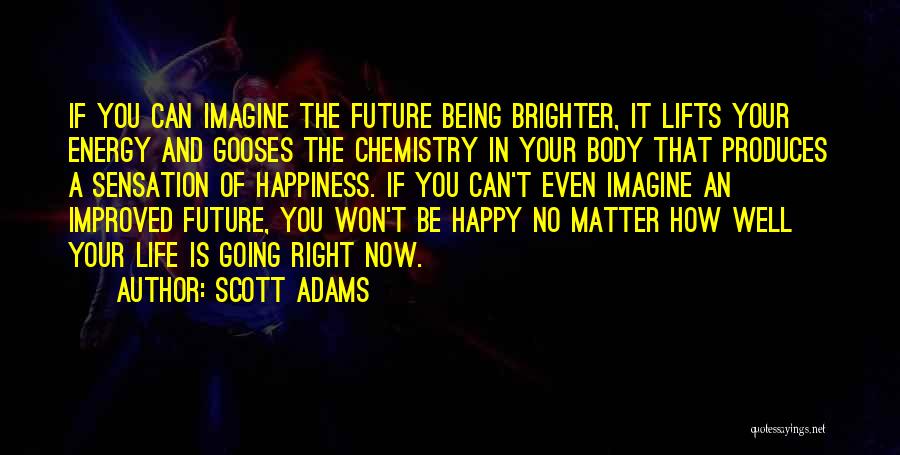 Scott Adams Quotes: If You Can Imagine The Future Being Brighter, It Lifts Your Energy And Gooses The Chemistry In Your Body That