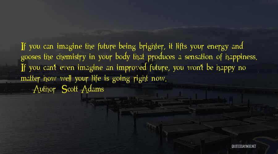 Scott Adams Quotes: If You Can Imagine The Future Being Brighter, It Lifts Your Energy And Gooses The Chemistry In Your Body That