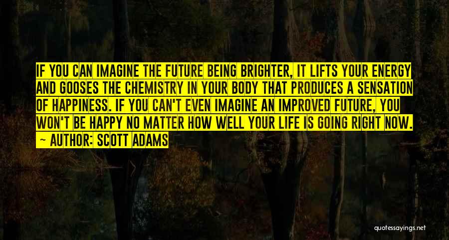 Scott Adams Quotes: If You Can Imagine The Future Being Brighter, It Lifts Your Energy And Gooses The Chemistry In Your Body That