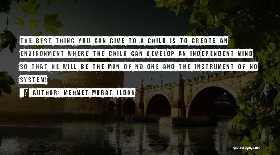 Mehmet Murat Ildan Quotes: The Best Thing You Can Give To A Child Is To Create An Environment Where The Child Can Develop An