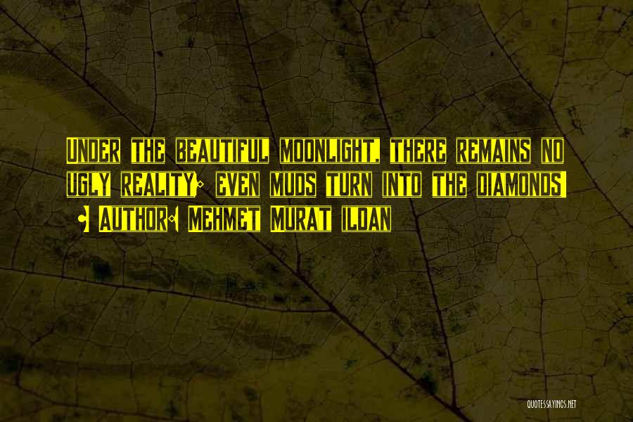 Mehmet Murat Ildan Quotes: Under The Beautiful Moonlight, There Remains No Ugly Reality; Even Muds Turn Into The Diamonds!