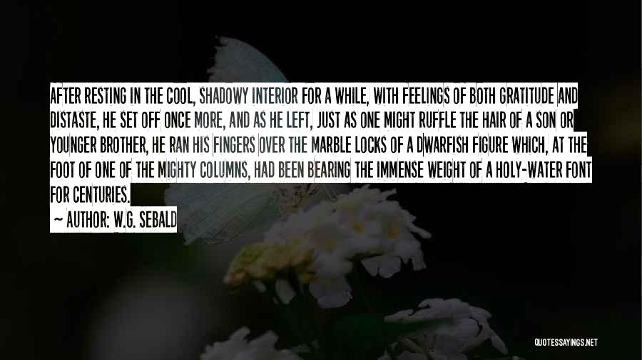 W.G. Sebald Quotes: After Resting In The Cool, Shadowy Interior For A While, With Feelings Of Both Gratitude And Distaste, He Set Off