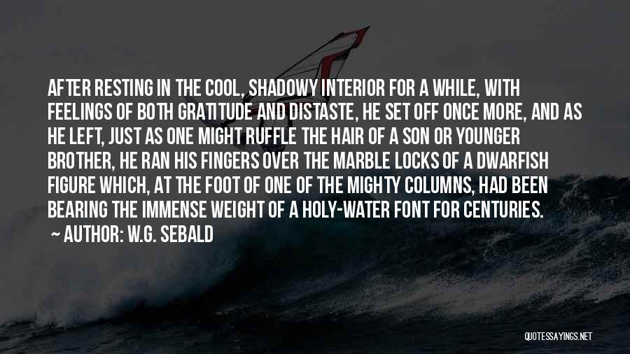 W.G. Sebald Quotes: After Resting In The Cool, Shadowy Interior For A While, With Feelings Of Both Gratitude And Distaste, He Set Off
