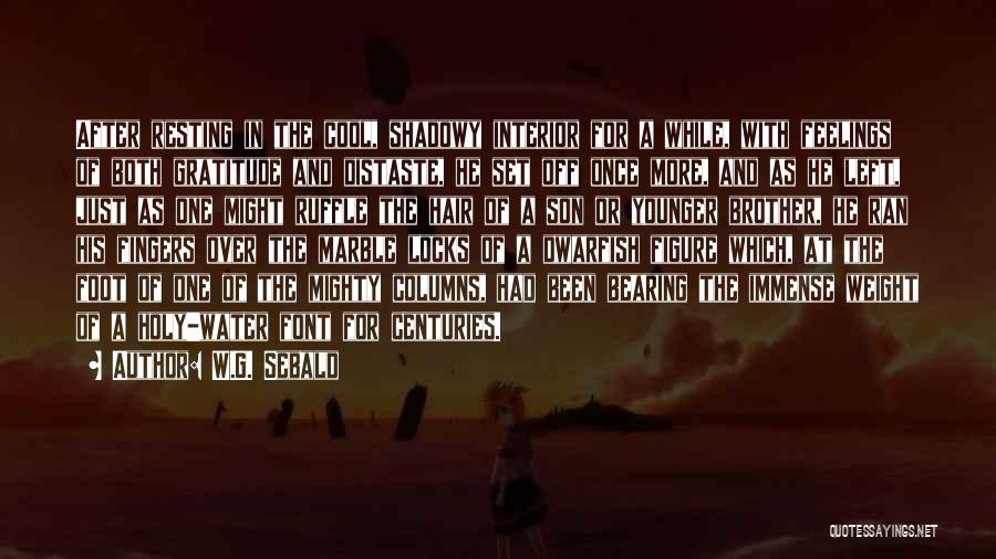 W.G. Sebald Quotes: After Resting In The Cool, Shadowy Interior For A While, With Feelings Of Both Gratitude And Distaste, He Set Off