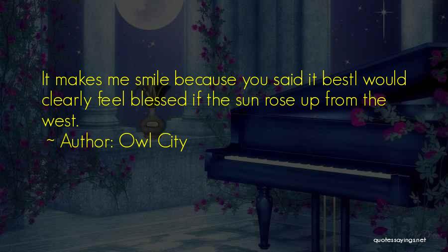 Owl City Quotes: It Makes Me Smile Because You Said It Besti Would Clearly Feel Blessed If The Sun Rose Up From The