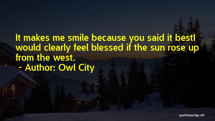 Owl City Quotes: It Makes Me Smile Because You Said It Besti Would Clearly Feel Blessed If The Sun Rose Up From The