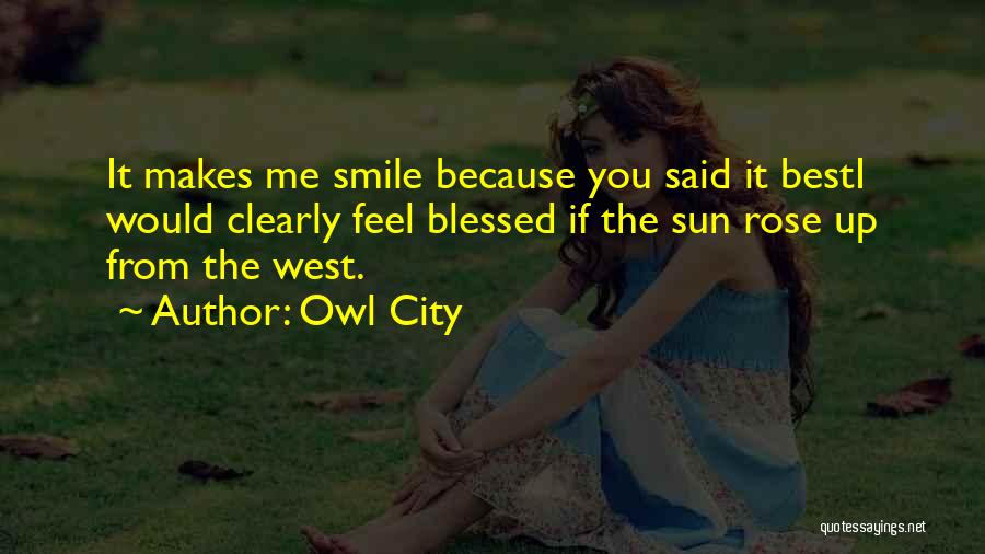 Owl City Quotes: It Makes Me Smile Because You Said It Besti Would Clearly Feel Blessed If The Sun Rose Up From The