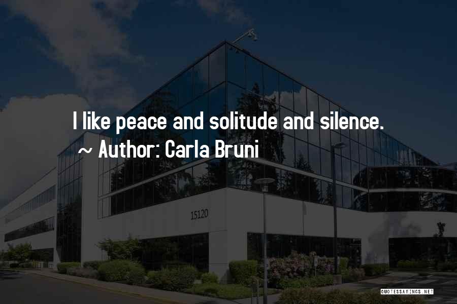 Carla Bruni Quotes: I Like Peace And Solitude And Silence.