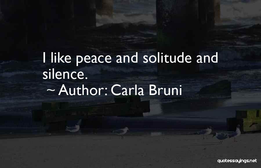 Carla Bruni Quotes: I Like Peace And Solitude And Silence.