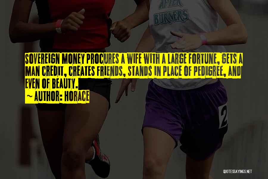 Horace Quotes: Sovereign Money Procures A Wife With A Large Fortune, Gets A Man Credit, Creates Friends, Stands In Place Of Pedigree,