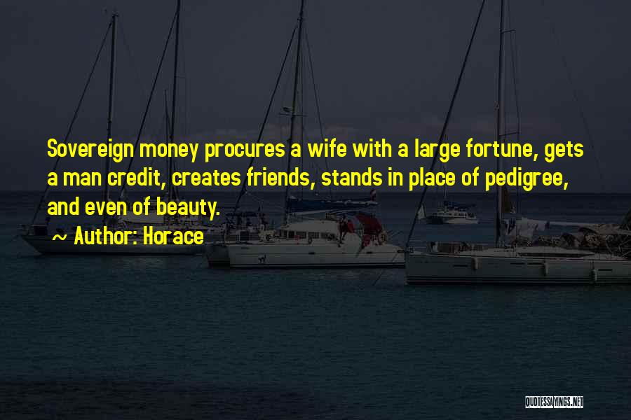 Horace Quotes: Sovereign Money Procures A Wife With A Large Fortune, Gets A Man Credit, Creates Friends, Stands In Place Of Pedigree,