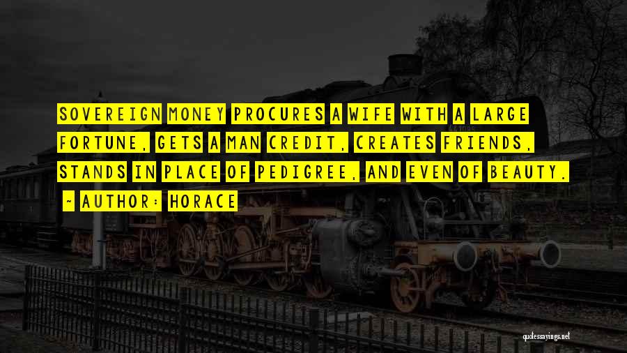 Horace Quotes: Sovereign Money Procures A Wife With A Large Fortune, Gets A Man Credit, Creates Friends, Stands In Place Of Pedigree,