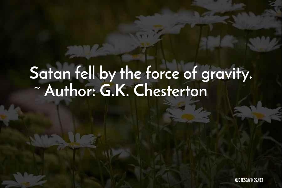 G.K. Chesterton Quotes: Satan Fell By The Force Of Gravity.