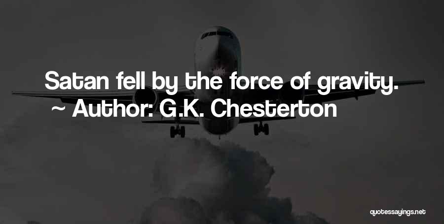 G.K. Chesterton Quotes: Satan Fell By The Force Of Gravity.