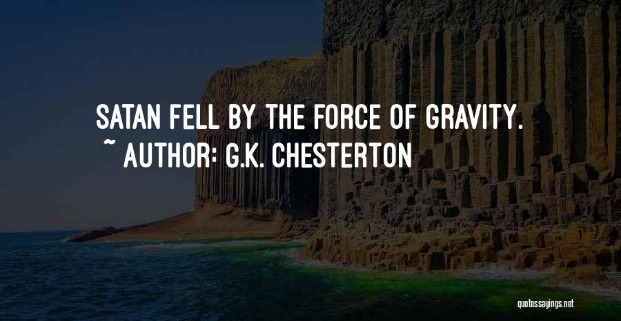 G.K. Chesterton Quotes: Satan Fell By The Force Of Gravity.