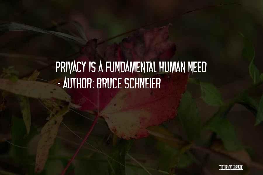 Bruce Schneier Quotes: Privacy Is A Fundamental Human Need