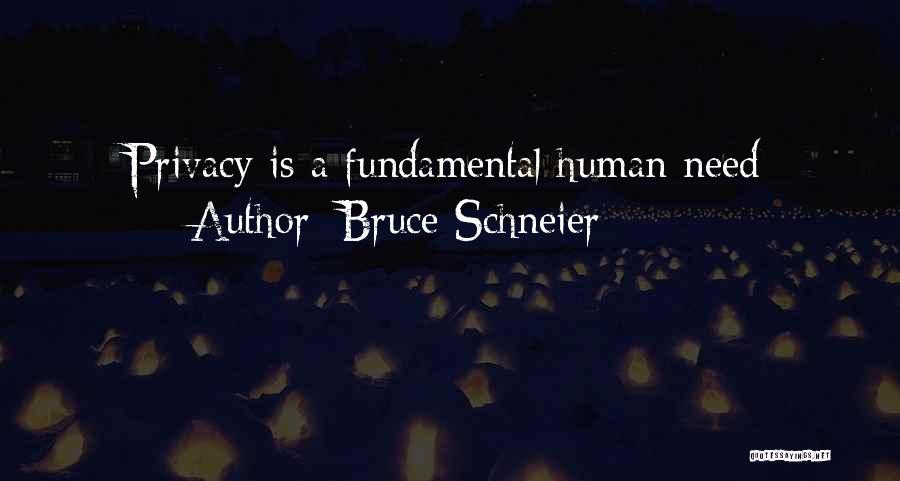 Bruce Schneier Quotes: Privacy Is A Fundamental Human Need