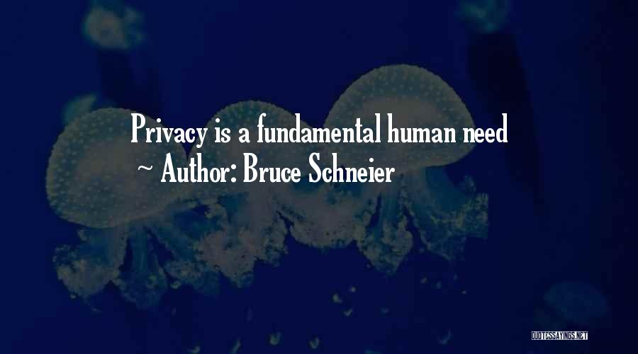 Bruce Schneier Quotes: Privacy Is A Fundamental Human Need