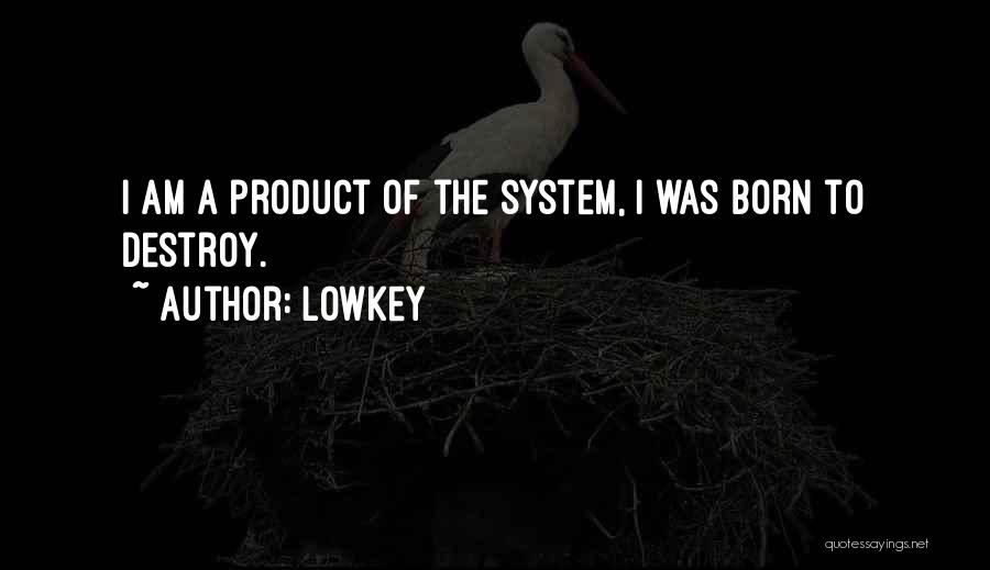 Lowkey Quotes: I Am A Product Of The System, I Was Born To Destroy.