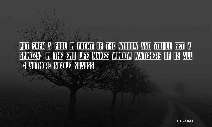 Nicole Krauss Quotes: Put Even A Fool In Front Of The Window And You'll Get A Spinoza; In The End Life Makes Window