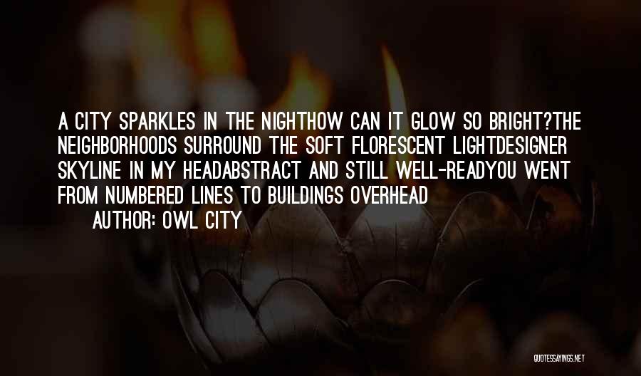 Owl City Quotes: A City Sparkles In The Nighthow Can It Glow So Bright?the Neighborhoods Surround The Soft Florescent Lightdesigner Skyline In My