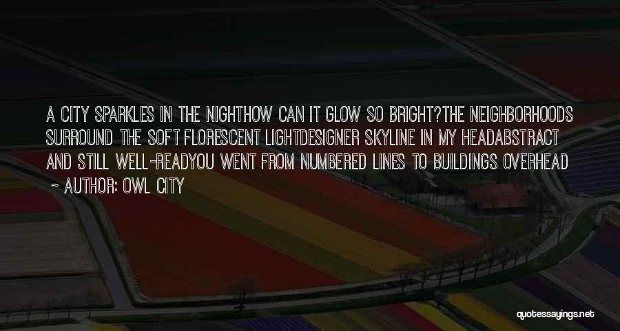 Owl City Quotes: A City Sparkles In The Nighthow Can It Glow So Bright?the Neighborhoods Surround The Soft Florescent Lightdesigner Skyline In My