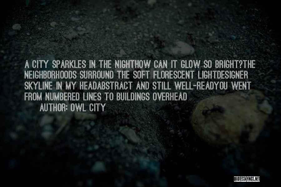 Owl City Quotes: A City Sparkles In The Nighthow Can It Glow So Bright?the Neighborhoods Surround The Soft Florescent Lightdesigner Skyline In My