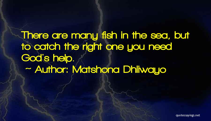 Matshona Dhliwayo Quotes: There Are Many Fish In The Sea, But To Catch The Right One You Need God's Help.